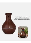 Mey İthalat® Ahşap Desenli 130 ml Aromaterapi Difüzör Sessiz ve USB Bağlantılı