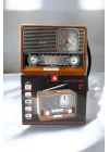 Mey İthalat® Ahşap Görünümlü Retro Bluetooth Radyo USB,AUX Ve SD Kart Girişli
