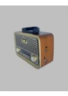 Mey İthalat® Ahşap Nostaljik Radyo Bluetooth USB SD Kart Destekli