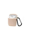 Mey İthalat®  Airpods 2 (2.nesil) Sert Silikon Kılıf - Bej
