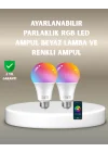Mey İthalat® Akıllı 9W RGBW LED Ampul, tasaruflu romantik ışıklı