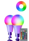 Mey İthalat® Akıllı RGB Led Ampul Led Uzaktan Kumandalı Renk Değiştiren Ampul