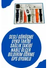 Mey İthalat® Akıllı Saat 7 Kordon Hediyeli Takvim Alarm Nabız Ölçer Bildirim Görme Sesli Görüşme