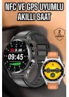 Mey İthalat® Akıllı Saat Titreşimli Pusula Nabız ve Tansiyon Ölçer NFC Uyumlu