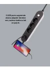 Mey İthalat® Akım Korumalı Anahtarlı USB Girişli Üçlü Priz