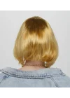 Mey İthalat® Altın Renk Düz Kesim Küt Parti Peruğu Kısa Takma Saç