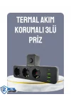 Mey İthalat® Anahtarlı Çoklu Priz 3 USB 1 Type-C Hızlı Şarj Destekli