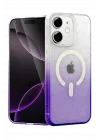 Mey İthalat®  Apple iPhone 11 Pummel Shiny Magsafe Kapak - Mor