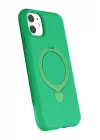 Mey İthalat®  Apple iPhone 11 Regal Magsafe Standlı Kapak - Yeşil
