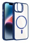 Mey İthalat®   iPhone 11 Remim Lensli Magsafe Standlı Kapak - Lacivert