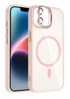 Mey İthalat®   iPhone 11 Remim Lensli Magsafe Standlı Kapak - Pembe