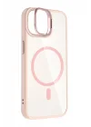 Mey İthalat®   iPhone 11 Remim Lensli Magsafe Standlı Kapak - Pembe