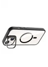 Mey İthalat®   iPhone 13 Remim Lensli Magsafe Standlı Kapak - Siyah