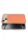 Mey İthalat®  Apple iPhone 14 Bruma Magsafe Kapak - Turuncu