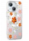 Mey İthalat®   iPhone 14 Floral Magsafe Kapak - Turuncu