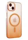 Mey İthalat®   iPhone 14 Glossy Magsafe Kapak - Turuncu