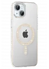 Mey İthalat®   iPhone 14 Move Taşlı Magsafe Kapak - Pembe