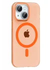 Mey İthalat®   iPhone 14 PC Blank Magsafe Kapak - Turuncu