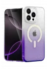 Mey İthalat®  Apple iPhone 14 Pro Max Pummel Shiny Magsafe Kapak - Mor
