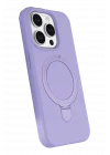 Mey İthalat®  Apple iPhone 14 Pro Max Regal Magsafe Standlı Kapak - Lila