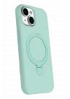 Mey İthalat®   iPhone 14 Regal Magsafe Standlı Kapak - Su Yeşili
