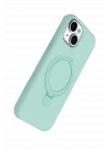 Mey İthalat®   iPhone 14 Regal Magsafe Standlı Kapak - Su Yeşili