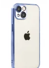 Mey İthalat®   iPhone 15  Lensli Silikon - Açık Mavi