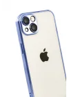 Mey İthalat®   iPhone 15  Lensli Silikon - Açık Mavi