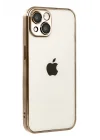 Mey İthalat®   iPhone 15  Lensli Silikon - Çöl Titanyum