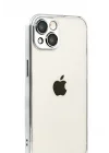 Mey İthalat®  Apple iPhone 15  Lensli Silikon - Gümüş