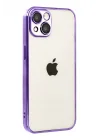 Mey İthalat®   iPhone 15  Lensli Silikon - Mor