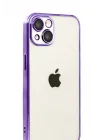 Mey İthalat®   iPhone 15  Lensli Silikon - Mor