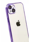 Mey İthalat®   iPhone 15  Lensli Silikon - Mor