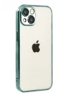 Mey İthalat®   iPhone 15  Lensli Silikon - Yeşil