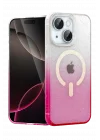 Mey İthalat®  Apple iPhone 15 Plus Pummel Shiny Magsafe Kapak - Pembe