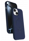 Mey İthalat®  Apple iPhone 15 Plus Regal Magsafe Standlı Kapak - Lacivert