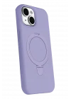 Mey İthalat®  Apple iPhone 15 Plus Regal Magsafe Standlı Kapak - Lila