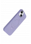 Mey İthalat®  Apple iPhone 15 Plus Regal Magsafe Standlı Kapak - Lila