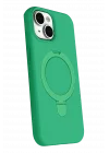 Mey İthalat®  Apple iPhone 15 Plus Regal Magsafe Standlı Kapak - Yeşil