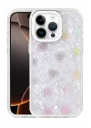 Mey İthalat®  Apple iPhone 15 Pro Lumi Desenli Kapak - Beyaz