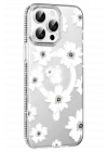 Mey İthalat®   iPhone 15 Pro Max Floral Magsafe Kapak - Beyaz