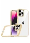 Mey İthalat®   iPhone 15 Pro Max  Lensli Silikon - Gold