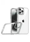 Mey İthalat®   iPhone 15 Pro Max  Lensli Silikon - Gümüş