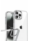 Mey İthalat®   iPhone 15 Pro Max  Lensli Silikon - Gümüş