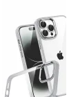 Mey İthalat®   iPhone 15 Pro Max  Lensli Silikon - Gümüş