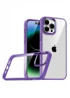 Mey İthalat®   iPhone 15 Pro Max  Lensli Silikon - Mor