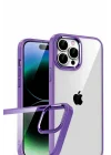 Mey İthalat®   iPhone 15 Pro Max  Lensli Silikon - Mor