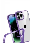 Mey İthalat®   iPhone 15 Pro Max  Lensli Silikon - Mor