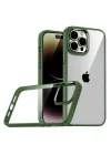 Mey İthalat®   iPhone 15 Pro Max  Lensli Silikon - Yeşil