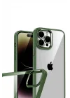 Mey İthalat®   iPhone 15 Pro Max  Lensli Silikon - Yeşil